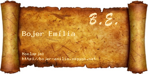 Bojer Emília névjegykártya